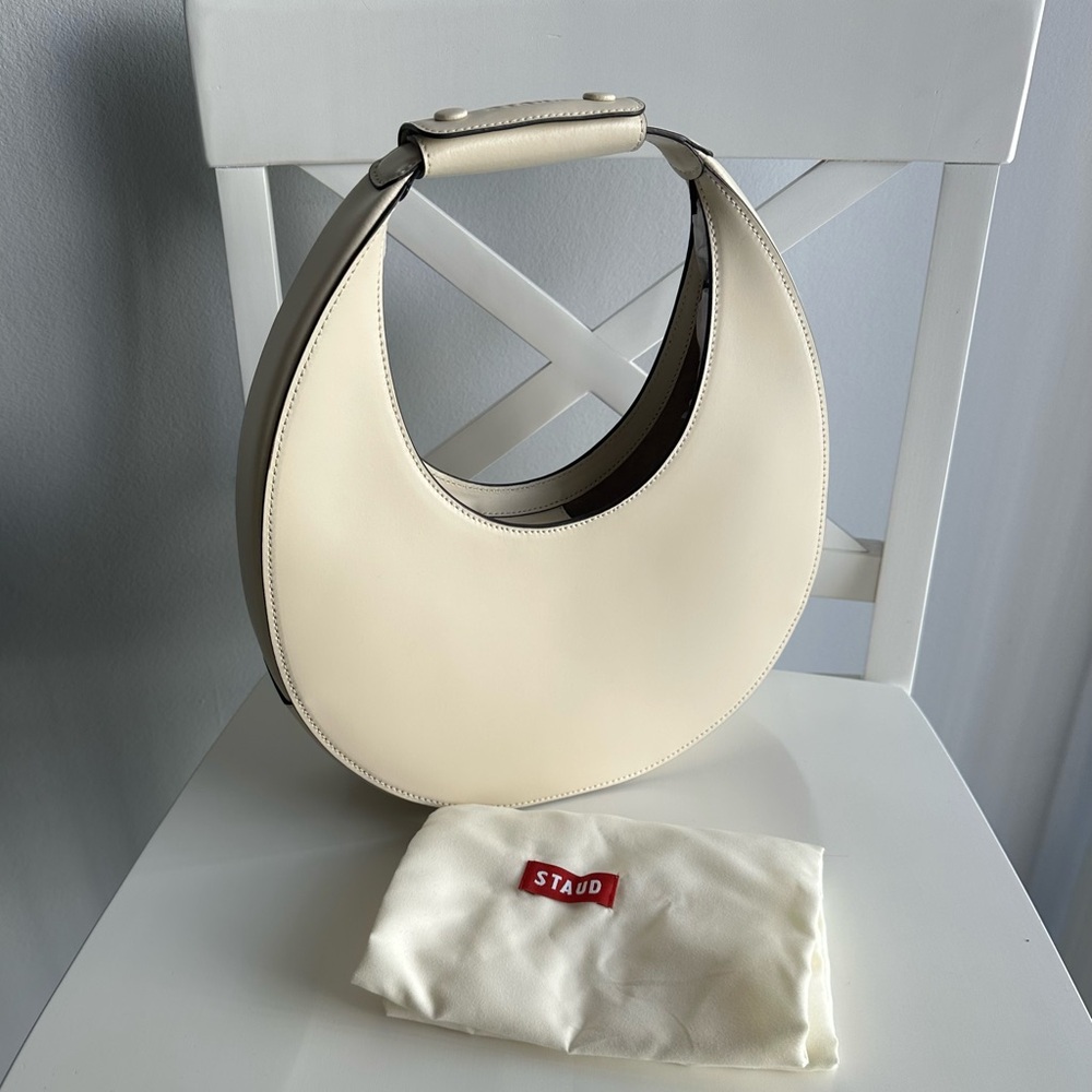 NWOT Staud Moon Bag Cream / Large Hobo Round Shoulder Bag - Picture 5 of 12